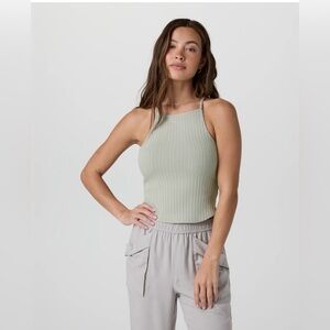Vuori Ribbed Light Green Tank Top